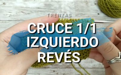 CRUCE IZQUIERDO REVÉS (left purl twist)